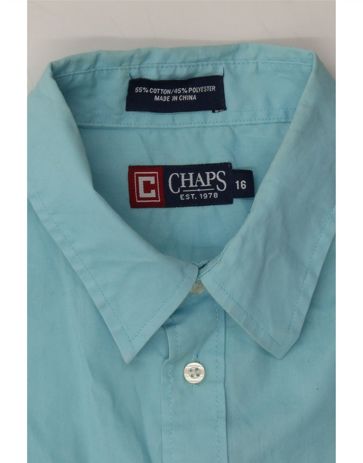 CHAPS Boys Shirt 15-16 Years Blue Cotton Vintage Chaps and Second-Hand Chaps from Messina Hembry 