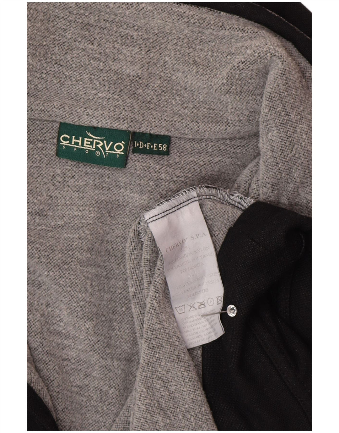 Pulover pentru bărbați Chervo, cu fermoar și gât, IT 58 3XL Poliamidă neagră