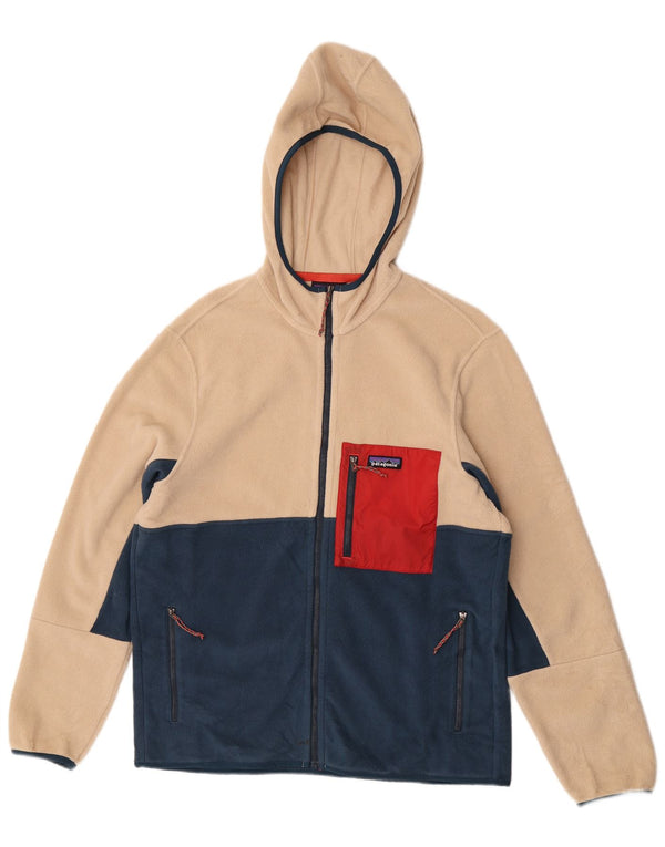 Jachetă fleece cu glugă pentru bărbați Patagonia UK 40, mare, bej, poliester