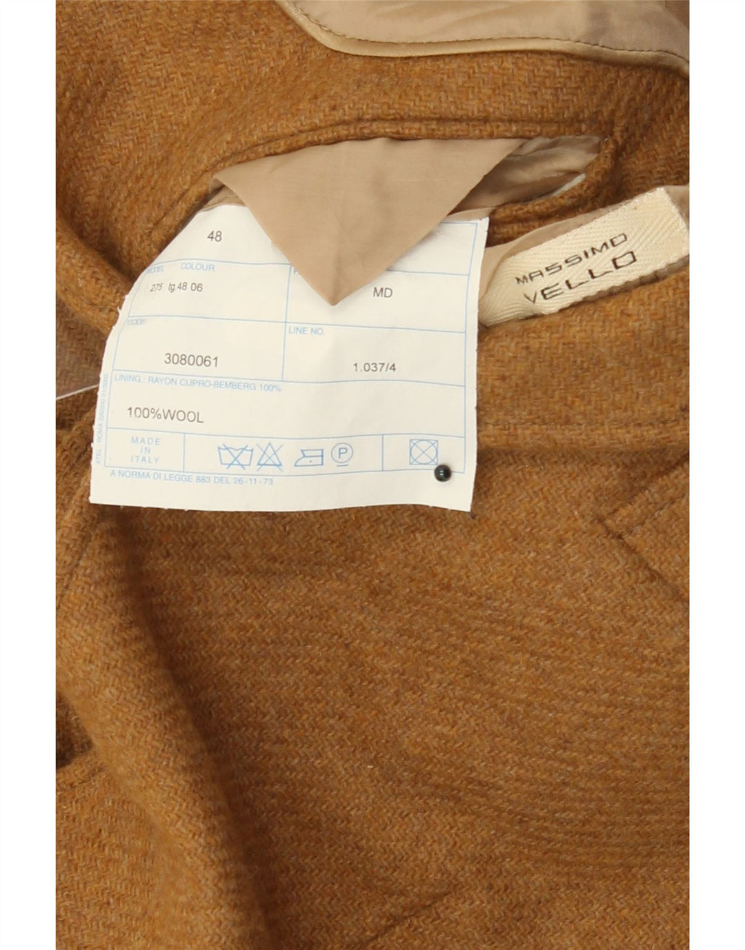 Jachetă Vintage pentru bărbați cu 3 nasturi IT 48 Medium Beige Lână