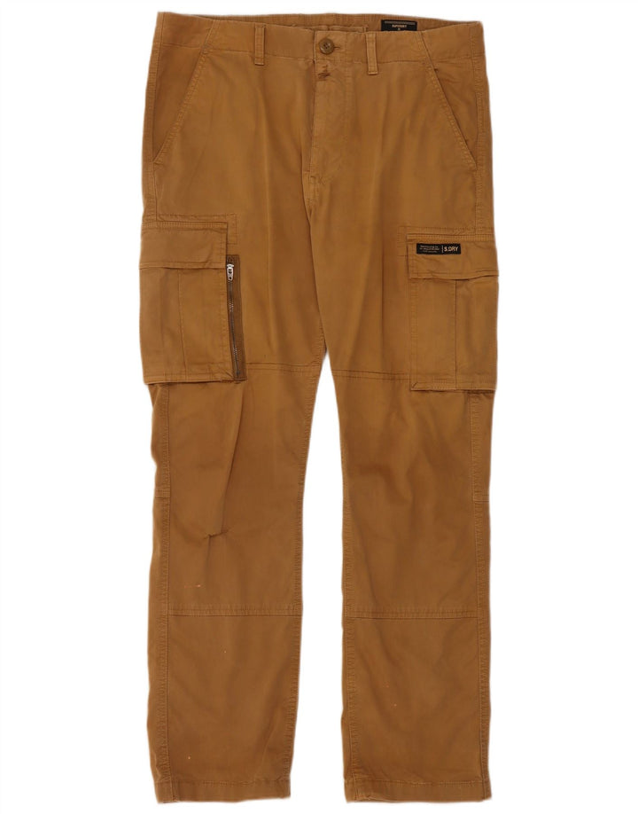 SUPERDRY Pantaloni drepti cargo pentru bărbați W32 L32 bumbac bej