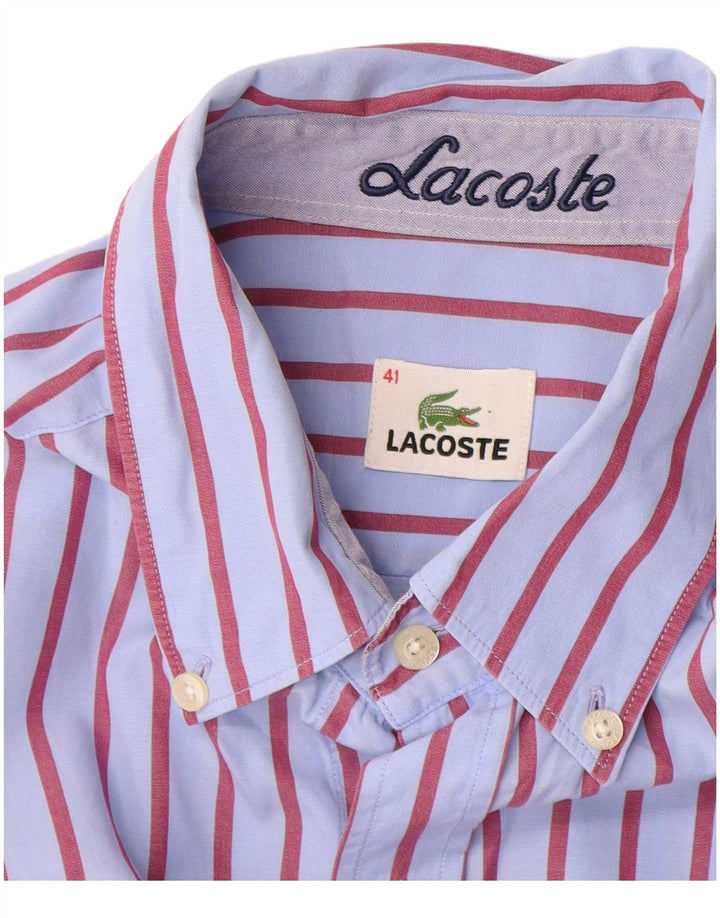 Cămașă Lacoste pentru bărbați, mărimea 41, mare, albastru, bumbac cu dungi