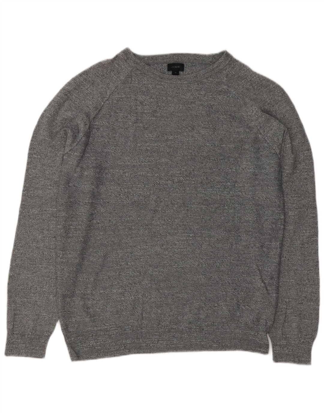 J. Crew Pulover pentru bărbați cu gâtul rotund, bumbac cu pete, gri mediu