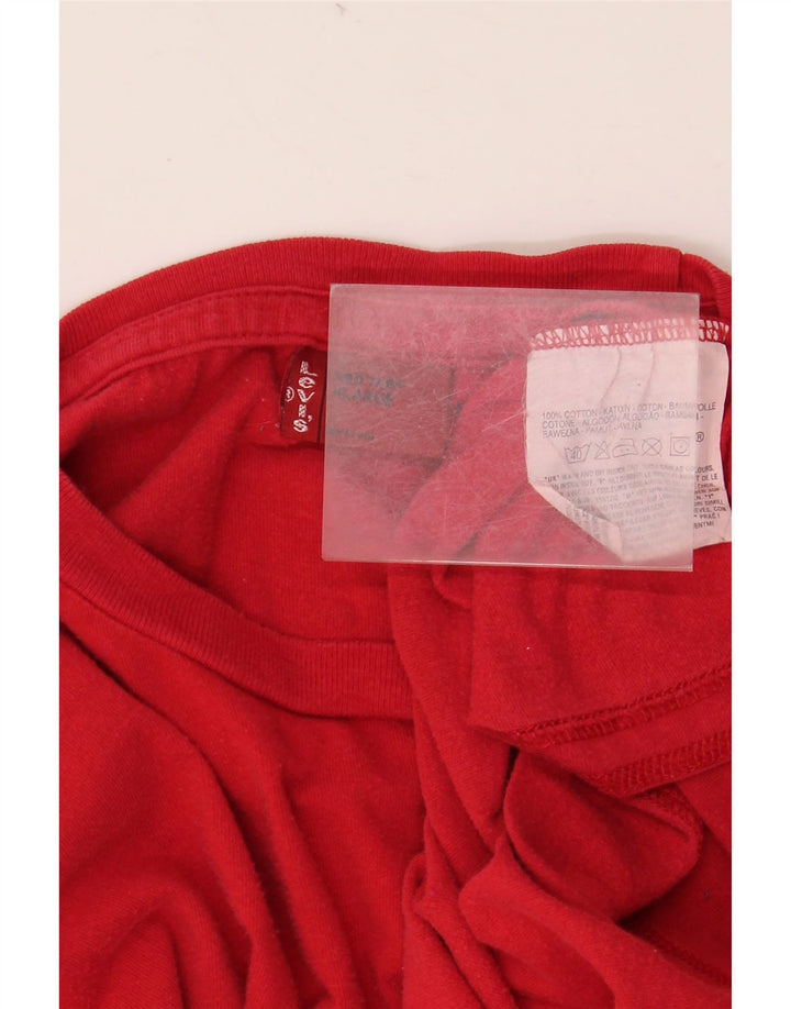 LEVI'S Top grafic pentru femei cu mânecă lungă UK 18 XL bumbac roșu