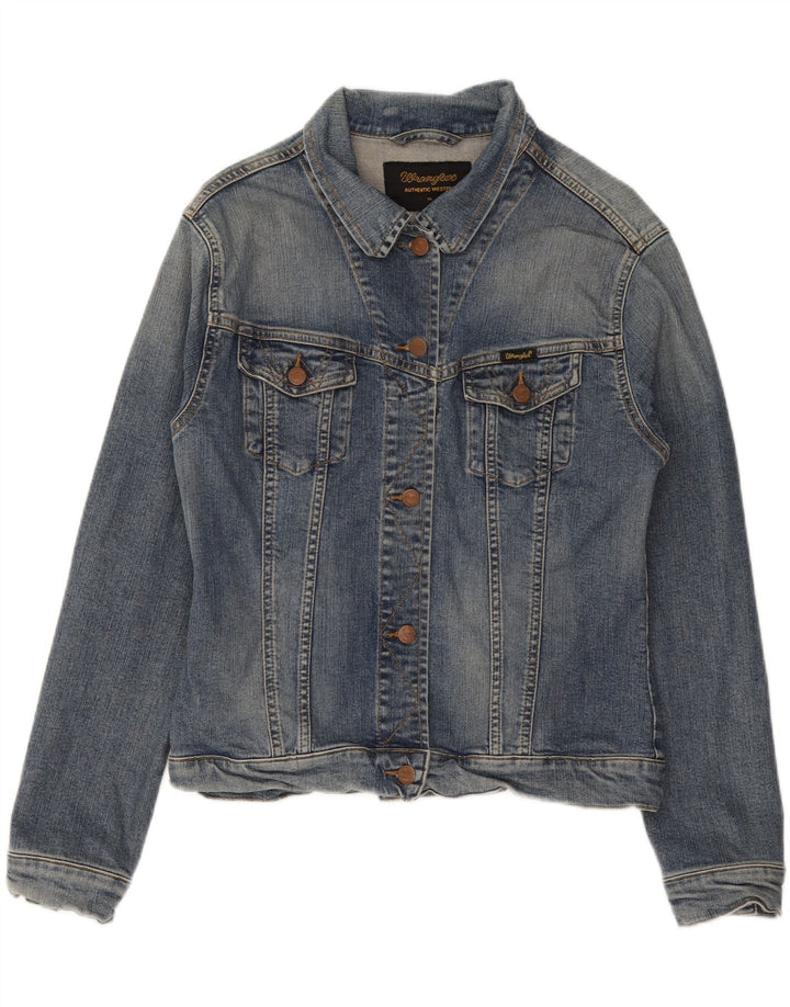 WRANGLER Womens Crop Denim Jacket UK 18 XL Blue Cotton Vintage Wrangler and Second-Hand Wrangler from Messina Hembry 