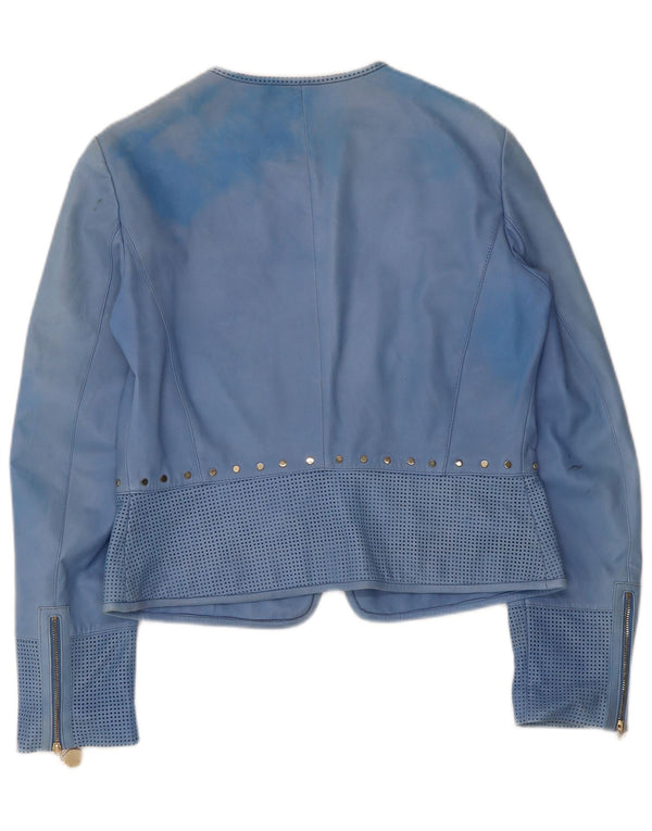Jachetă bomber din piele pentru femei Penny Black UK 14, mare, albastră