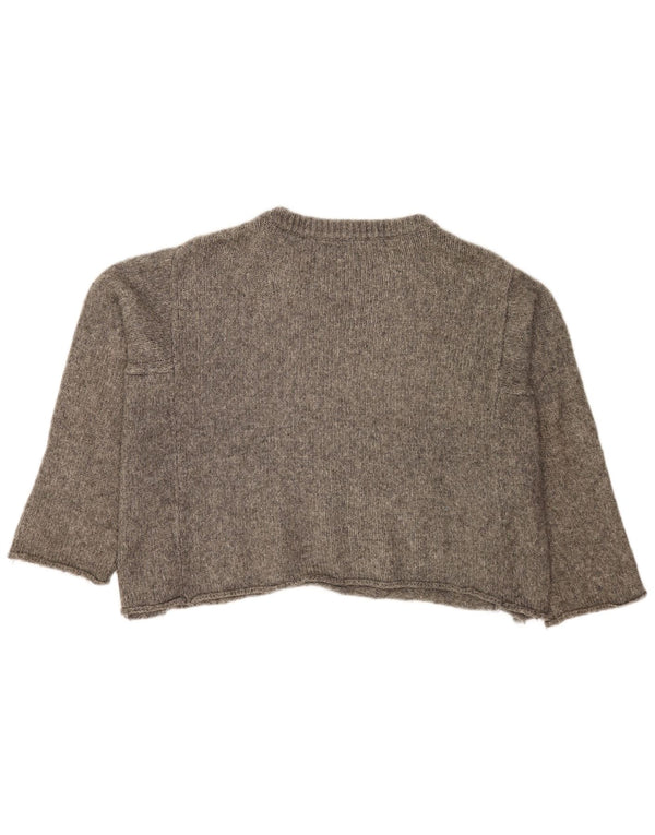 Zara Pulover cu decolteu cu barca pentru femei UK 14 Medium Grey Flecked