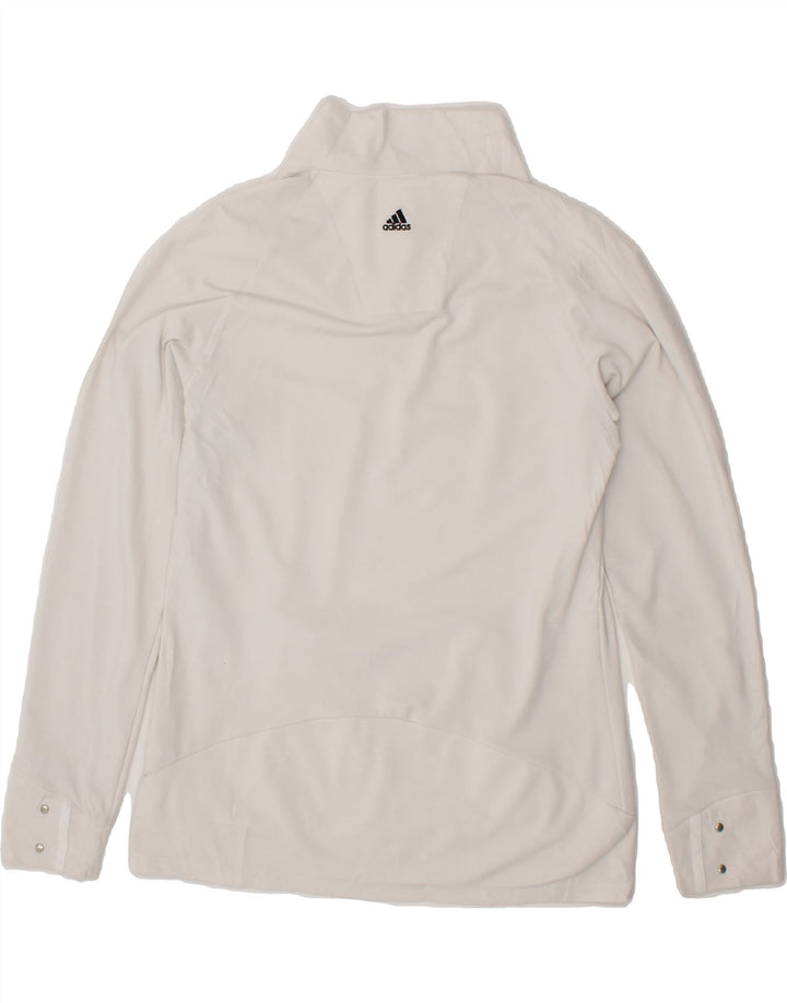 ADIDAS Womens Climalite Pullover Tracksuit Top UK 12 Medium White Vintage Adidas and Second-Hand Adidas from Messina Hembry 