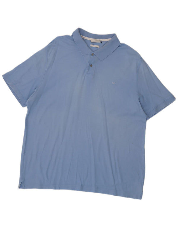Cămașă polo pentru bărbați Calvin Klein Slim Fit 2XL Albastru