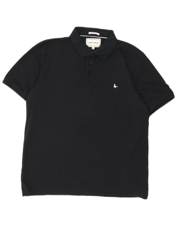 Tricou polo Jack Wills pentru bărbați, cu tăiere clasică, XL, bumbac negru