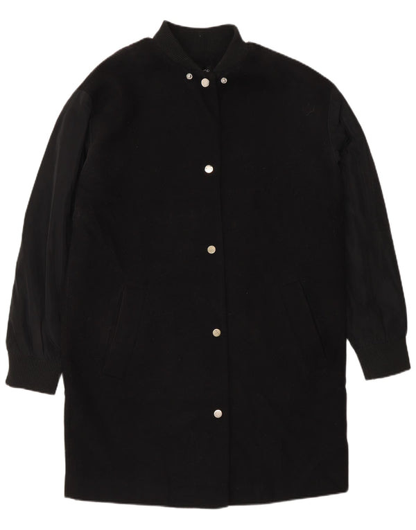 Topshop pardesiu supradimensionat pentru femei UK 8 mic poliester negru