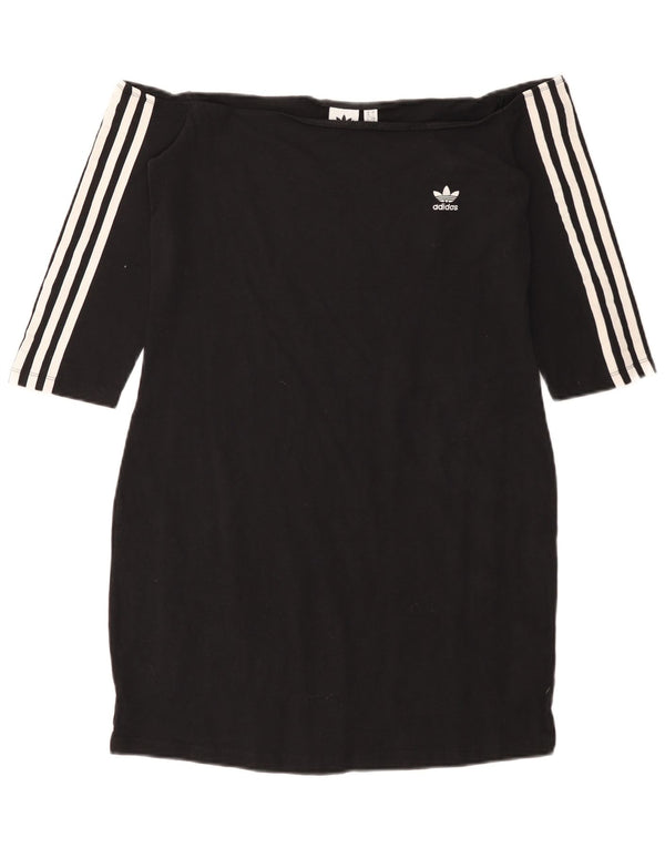 Rochie ADIDAS pentru femei cu umeri scoși UK 18 XL, bumbac negru