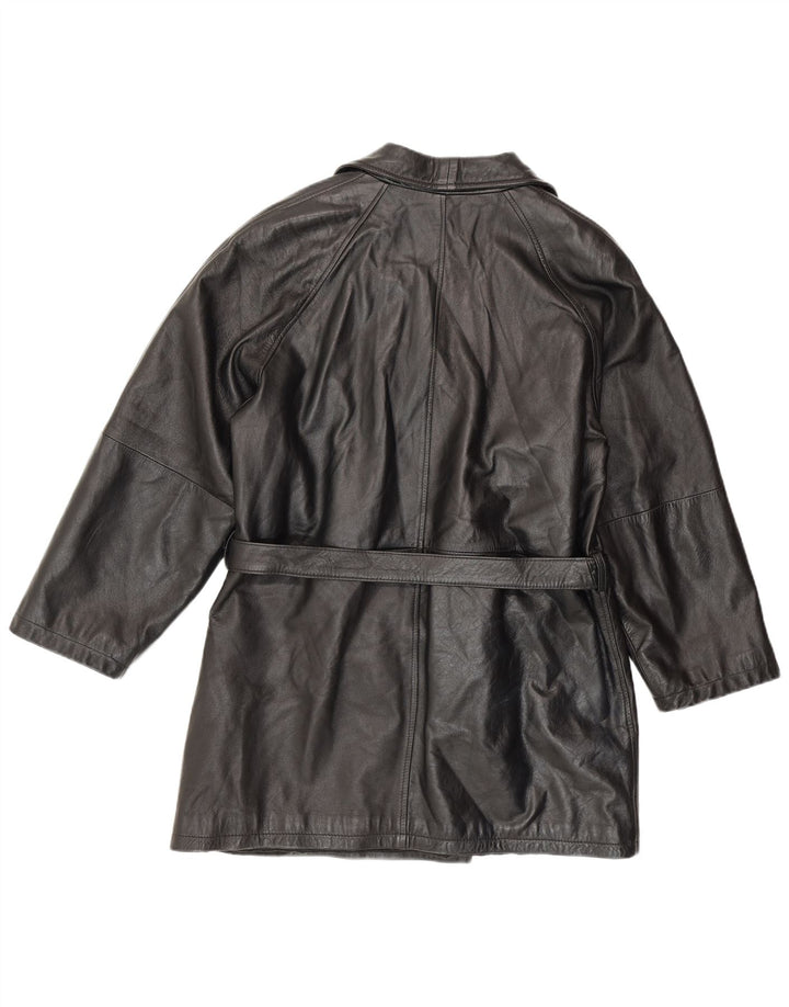 ANTICA PELLERIA Palton dublu pentru femei UK 16, mare, neagră