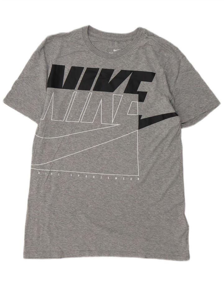 Tricou grafic pentru bărbați NIKE Athletic Fit Top mic, gri, bumbac