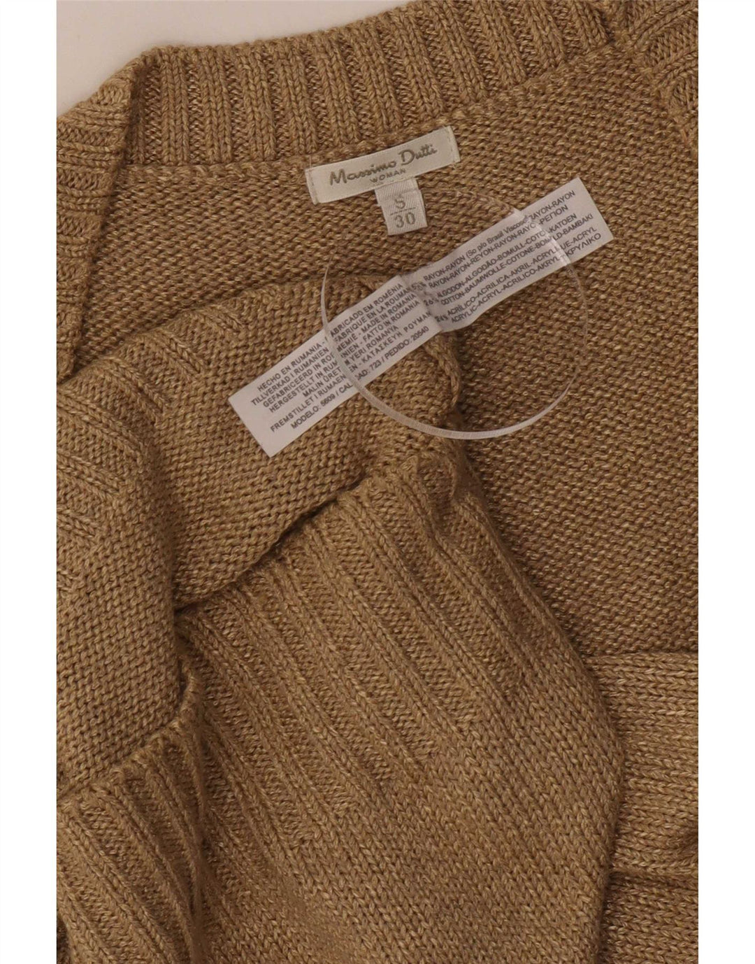 Massimo Dutti Womens Vest Tank Top UK 10 Small Khaki Rayon