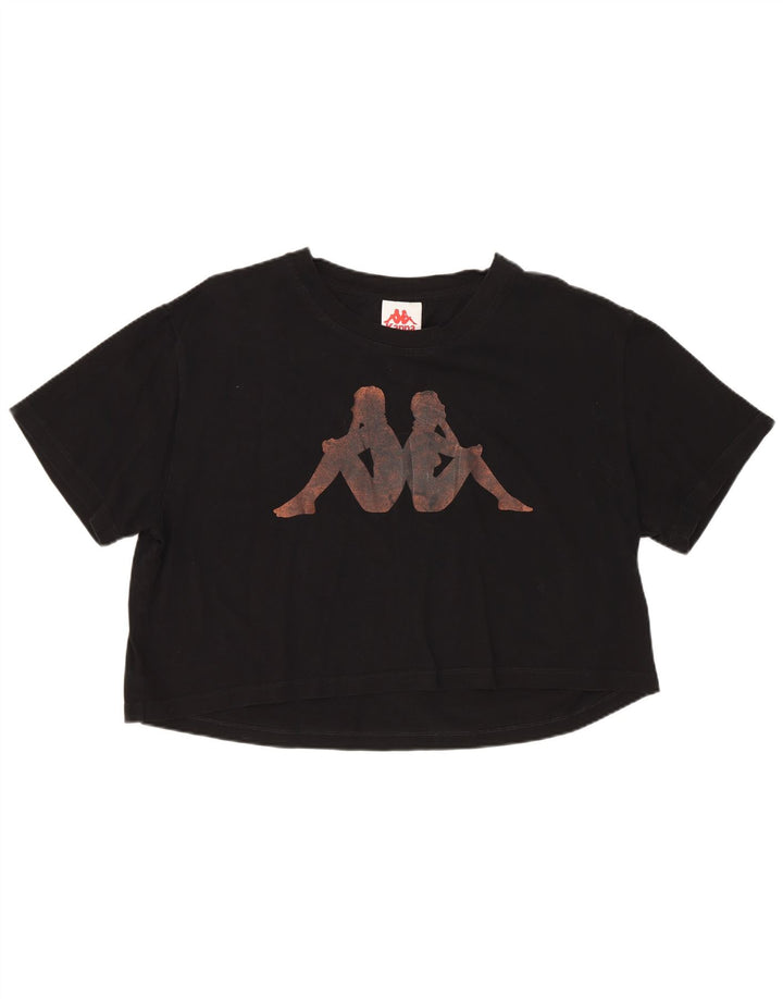 Tricou grafic Crop Kappa pentru femei Top UK 16 Large Black