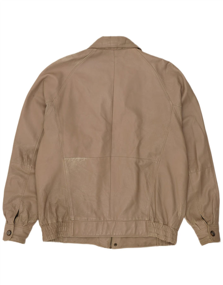 Jachetă de piele vintage pentru bărbați UK 42 XL Bej