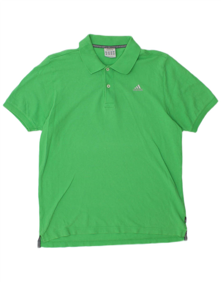 Tricou polo ADIDAS pentru bărbați, bumbac verde mediu