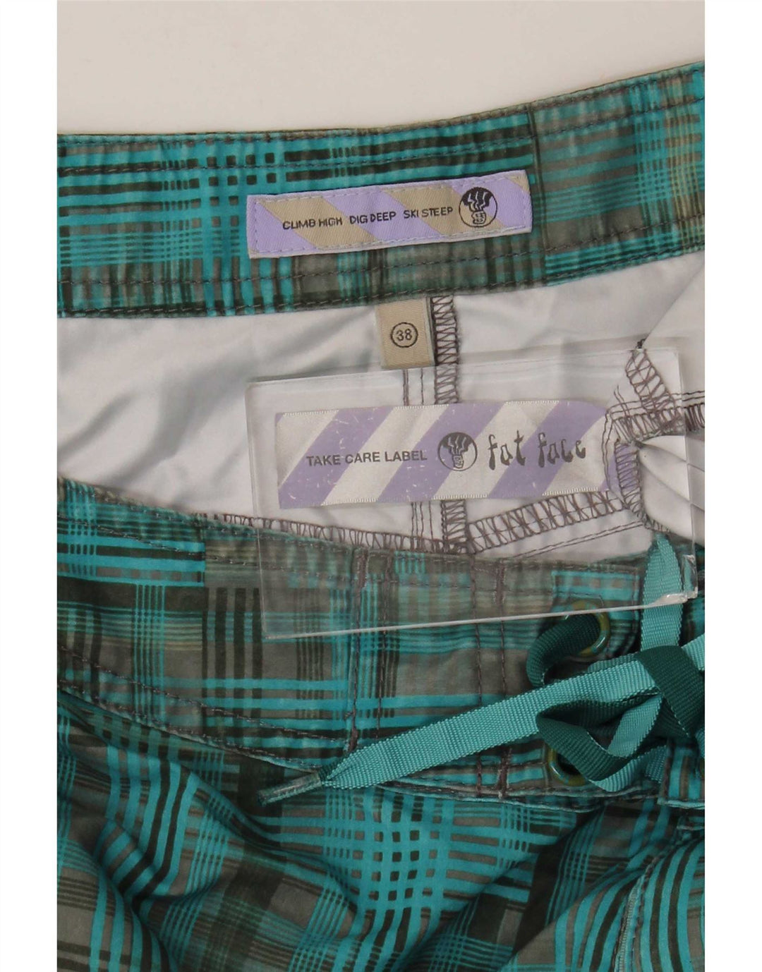 Pantaloni scurți de înot pentru bărbați Fat Face XL Blue Check Poliester