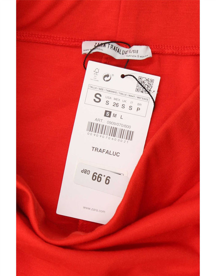 Fusta Creion Trafaluc pentru Damă Zara Mic W26 Poliester Colorblock Roșu