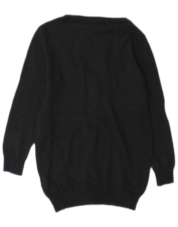 Zara Womens Cardigan Sweater UK 10 Small Black Cotton