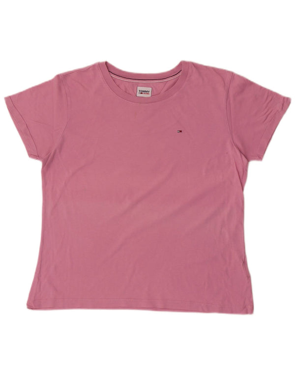 Tricou pentru femei Tommy Hilfiger Top UK 14 mare bumbac roz