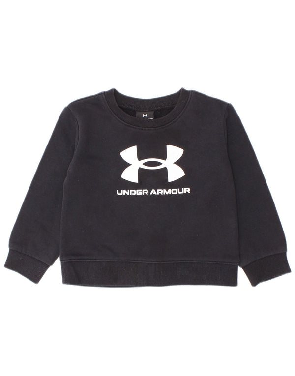 Tricou grafic Under Armour pentru bebelusi baieti Top 18-24 luni bumbac negru