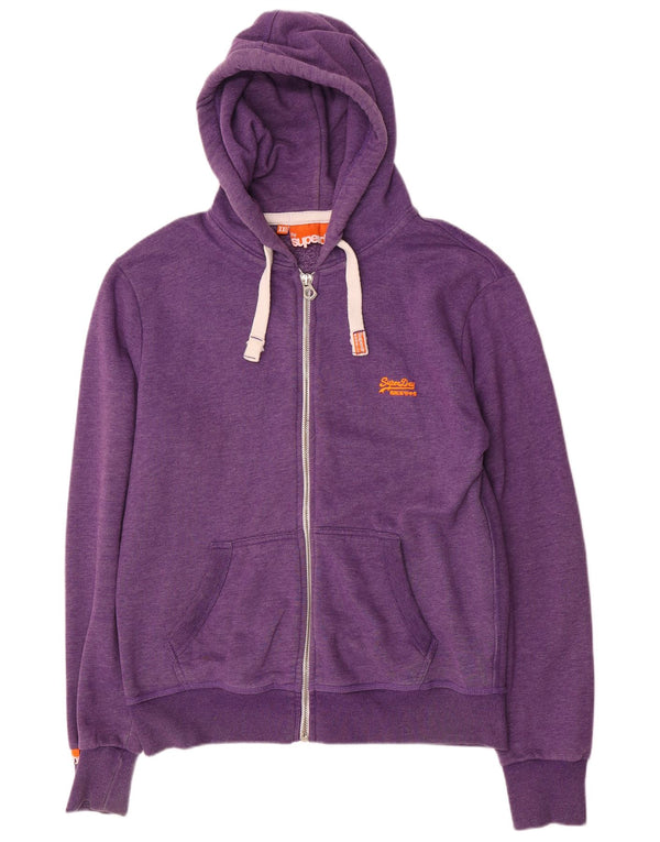 Pulover Superdry pentru bărbați, cu fermoar, bumbac violet 2XL
