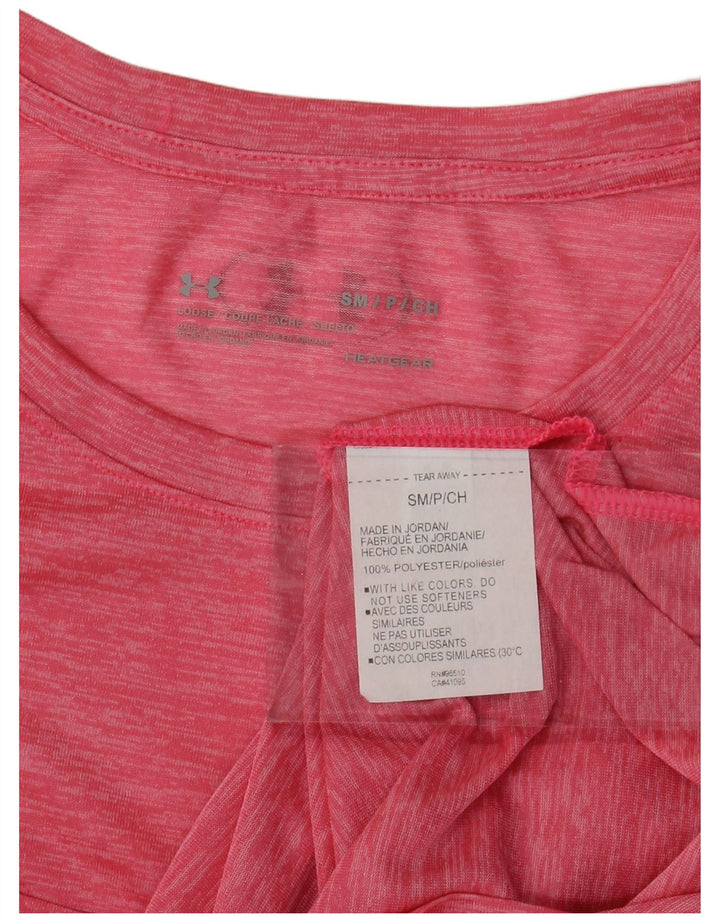 UNDER ARMOUR pentru femei Heat Gear Top cu mânecă lungă UK 10 Small Pink Flecked