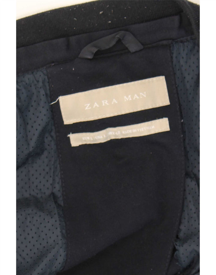 Bomber pentru bărbați Zara UK 40, mare, bleumarin, color block