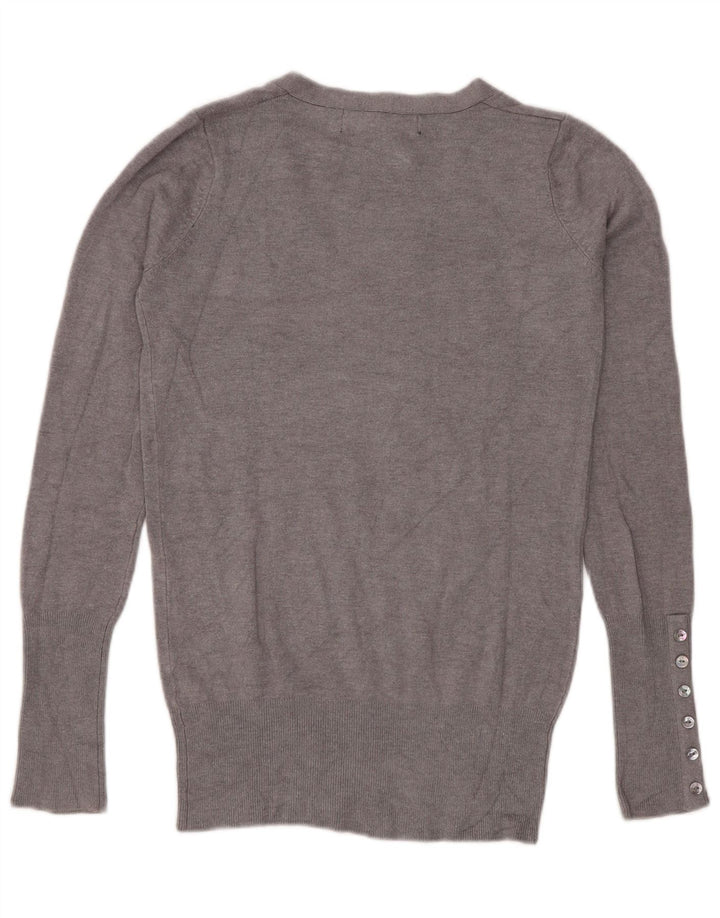 Pulover cu decolteu în V Zara pentru femei UK 10 mic gri