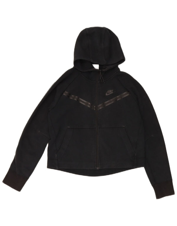 Pulover Nike pentru femei, supradimensionat, cu fermoar, UK 6 XS, bumbac negru