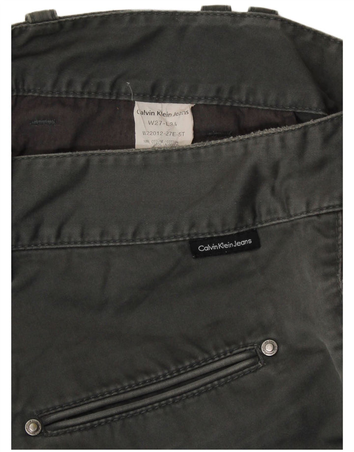 Pantaloni casual drepti CALVIN KLEIN pentru femei W27 L34 bumbac gri