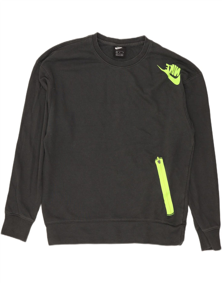 Pulover grafic pentru bărbați NIKE, bumbac, gri mediu