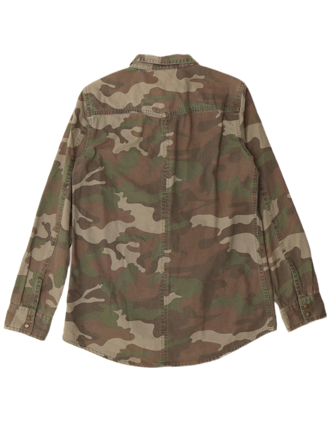 Cămașă militară ZARA pentru femei UK 12 Medium Khaki Camouflage Bumbac