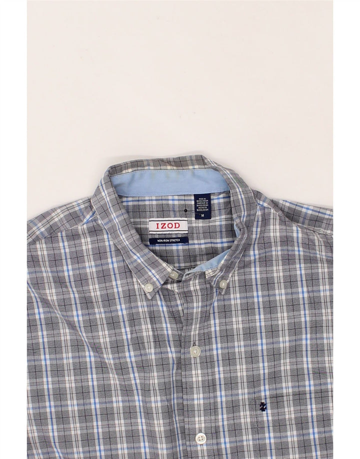 IZOD Mens Shirt Medium Blue Check Cotton Vintage Izod and Second-Hand Izod from Messina Hembry 