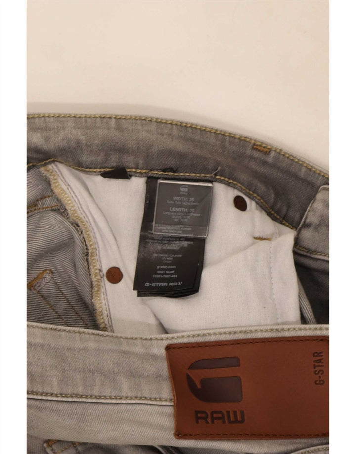 Blugi G-Star 3301 Slim pentru bărbați W36 L30 bumbac gri