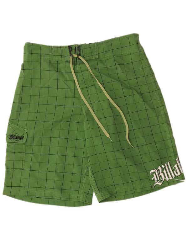 Billabong Mens Graphic Swimming Shorts Large  Green Check Polyester