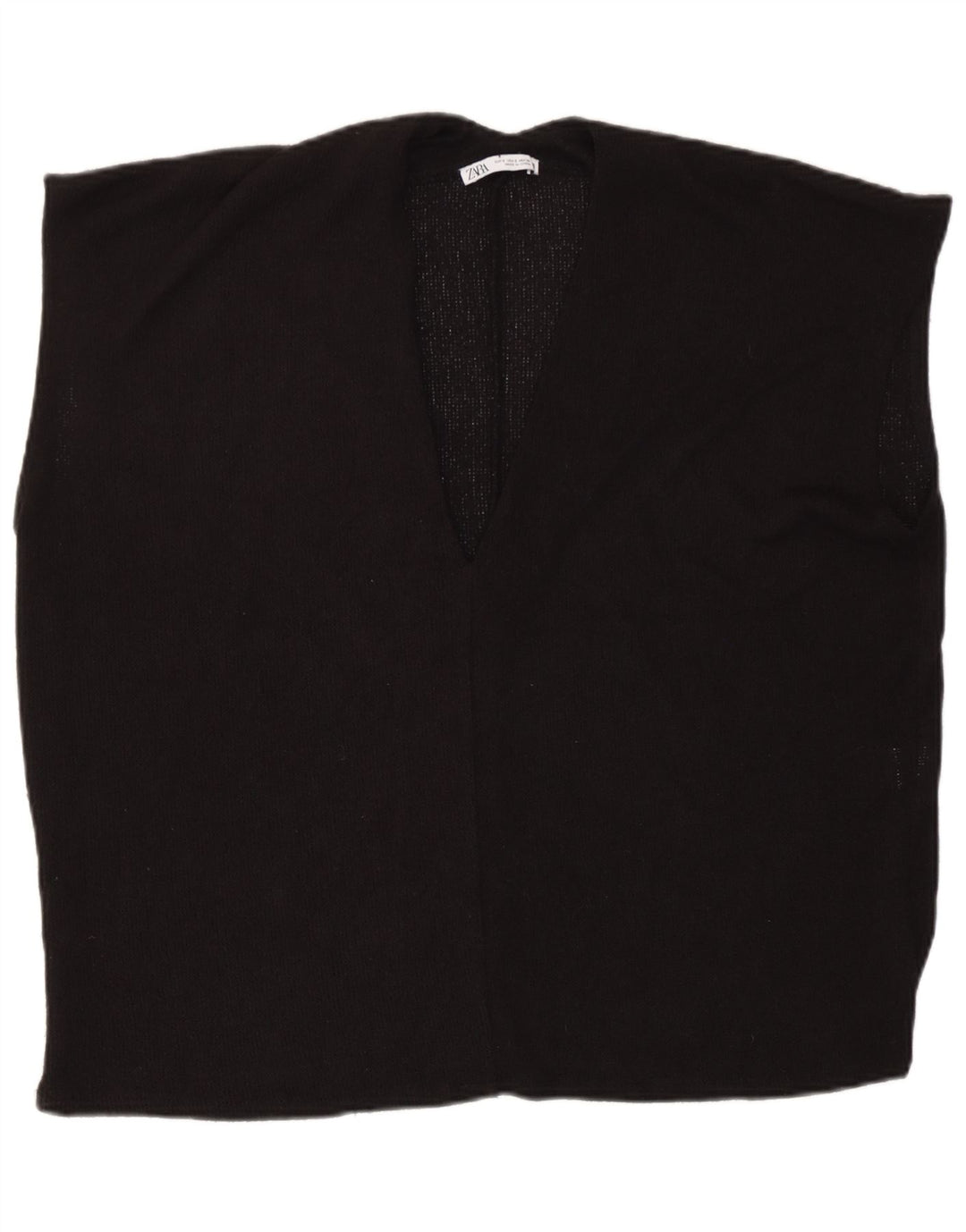 Zara Womens Oversized Vest Tank Top UK 10 Small Black Viscose