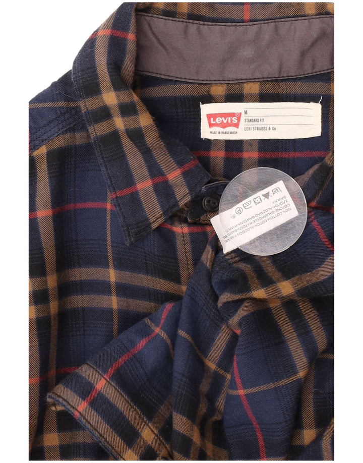 Cămașă de flanel pentru bărbați Levi's, cu ajustare standard, din bumbac cu carouri, albastru bleumarin mediu
