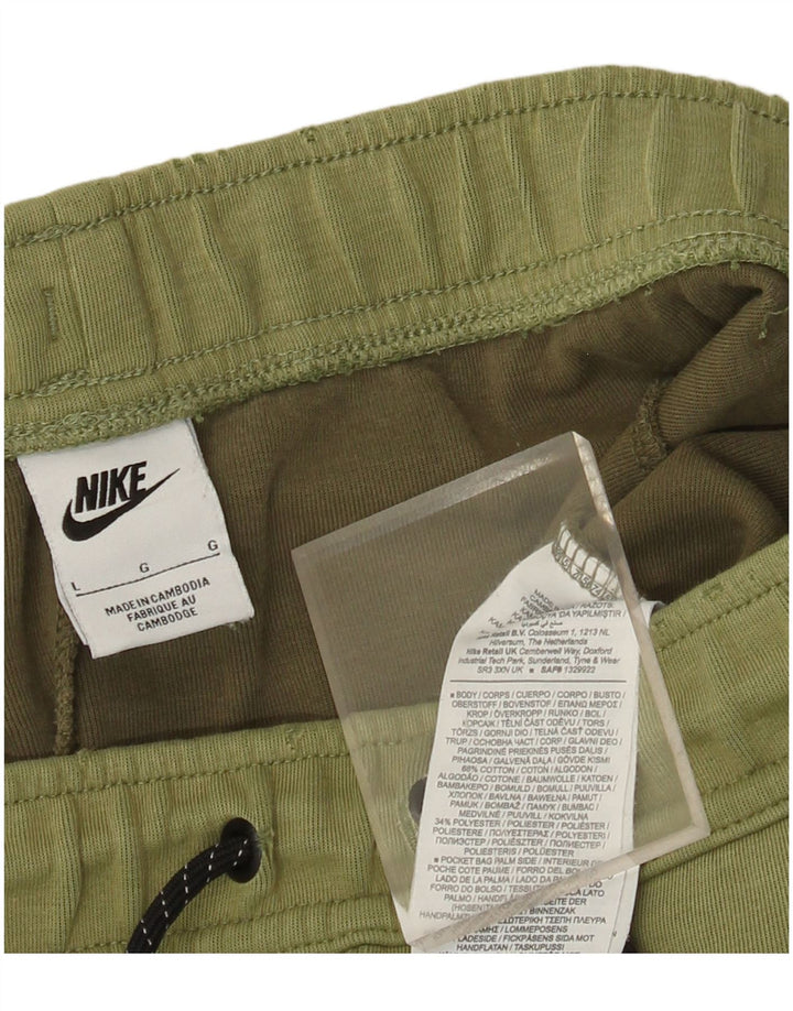 Pantaloni de trening pentru bărbați NIKE Pantaloni de jogging mari, kaki, bumbac color bloc