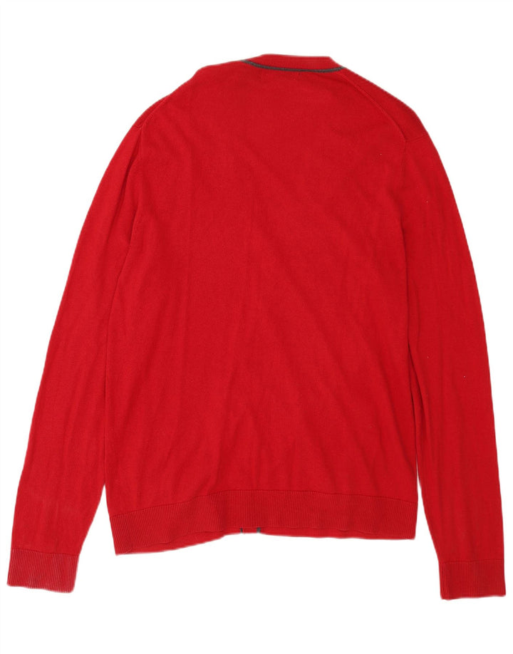 Pulover cardigan pentru bărbați Banana Republic, mătase roșie mare