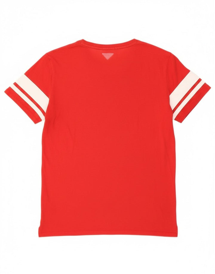 Tricou grafic Tommy Hilfiger pentru bărbați Top din bumbac roșu mediu