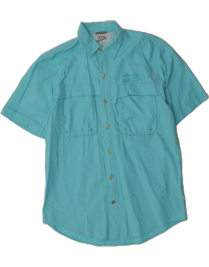 IZOD Mens Short Sleeve Shirt Medium Blue Cotton Vintage Izod and Second-Hand Izod from Messina Hembry 