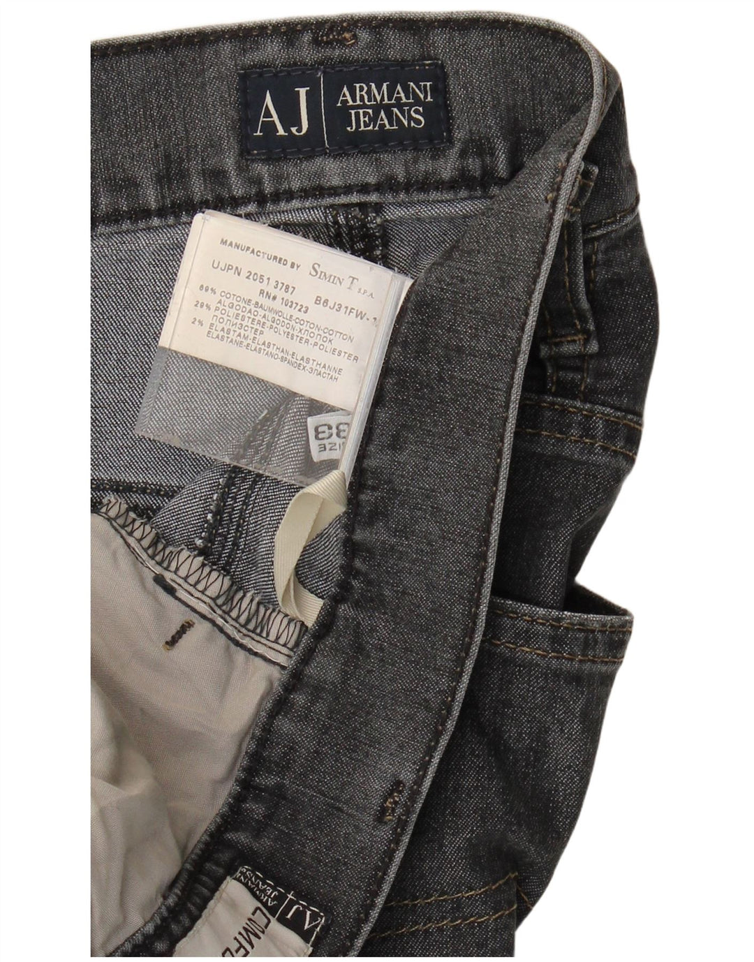 ARMANI Womens Straight Jeans W33 L28 Grey Cotton