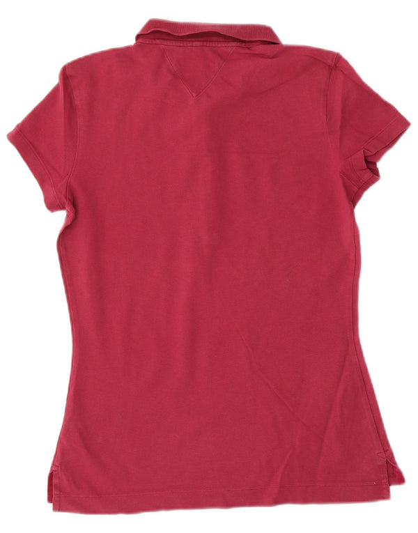Tricou polo Tommy Hilfiger pentru femei UK 12, bumbac roșu mediu