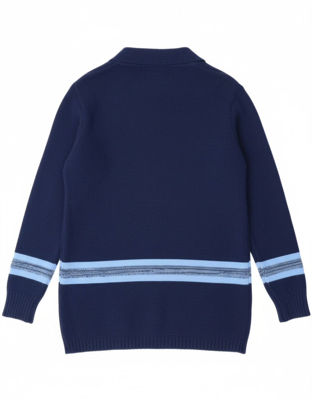 SUNFLAIR Womens Cardigan Sweater IT 42 Medium Navy Blue Striped Acrylic