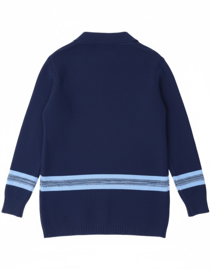 SUNFLAIR Womens Cardigan Sweater IT 42 Medium Navy Blue Striped Acrylic