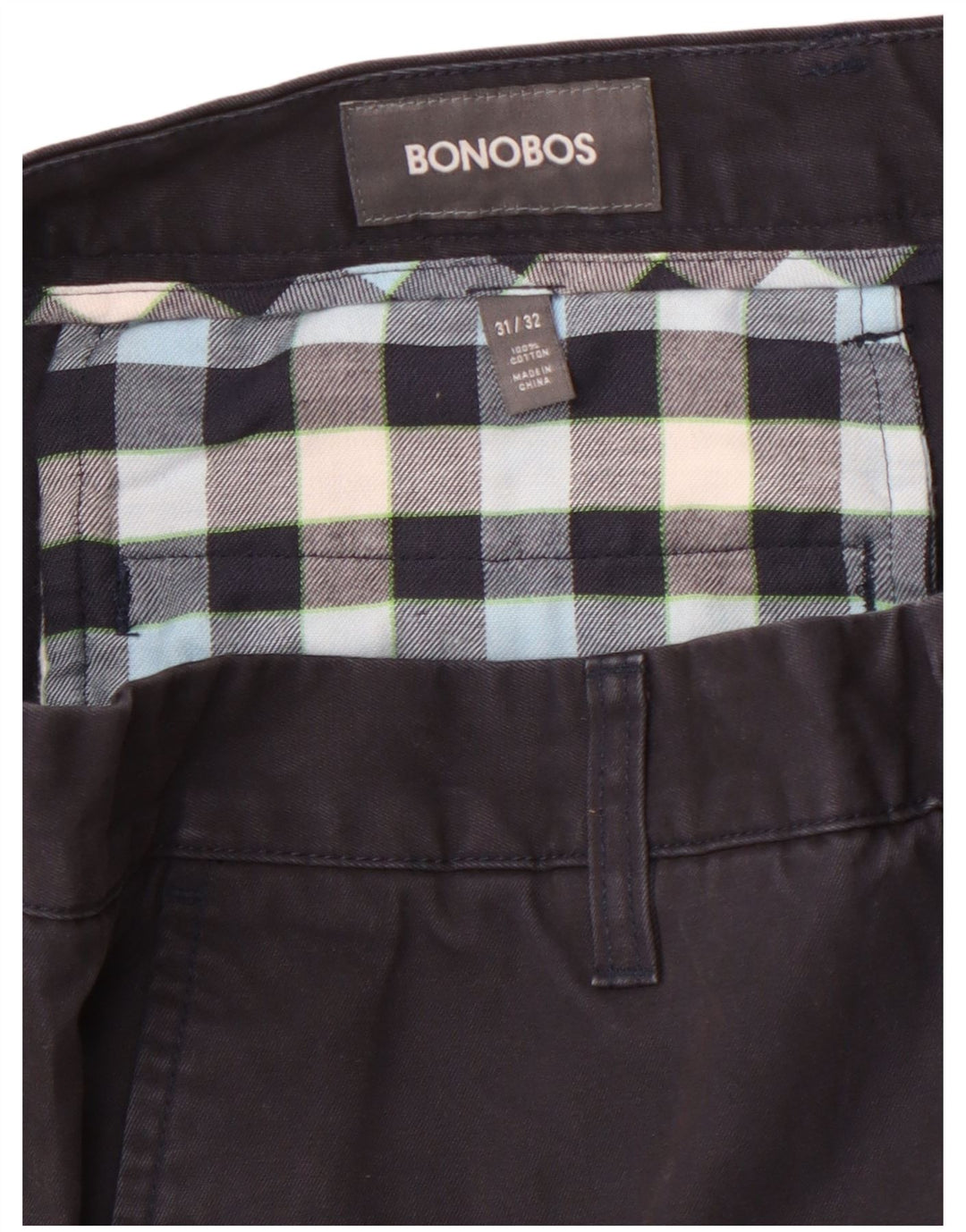 BONOBOS Pantaloni chino drepți pentru bărbați L31 L32 bumbac negru