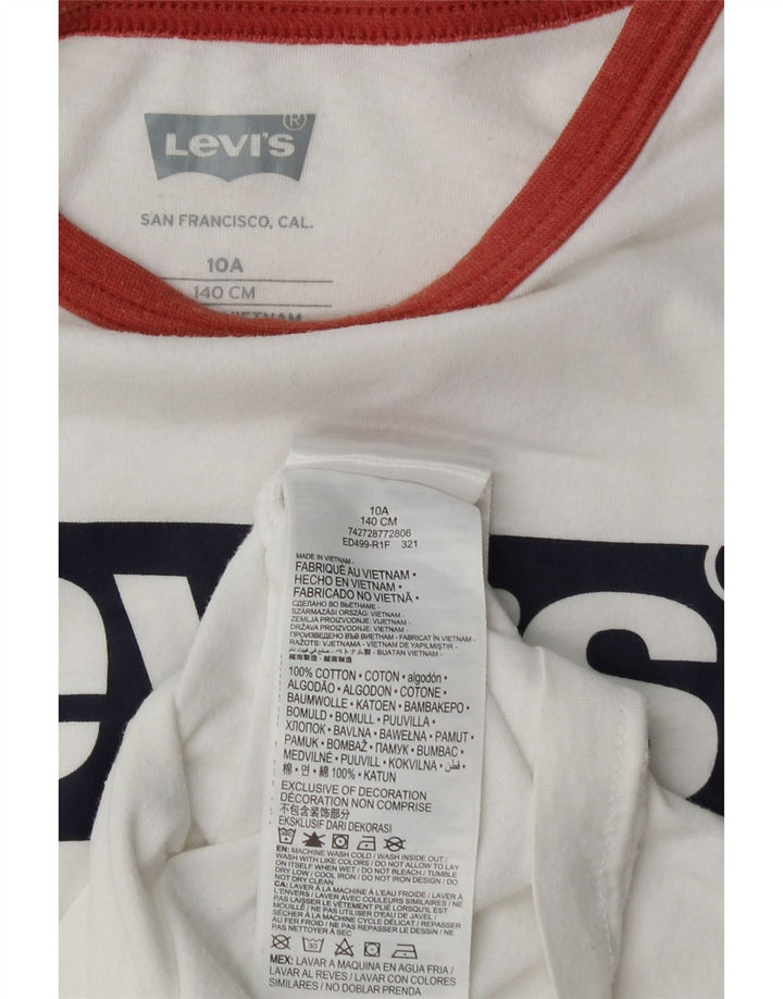 Tricou grafic LEVI'S pentru baieti Top 9-10 ani bumbac alb